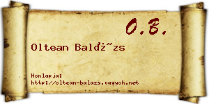 Oltean Balázs névjegykártya